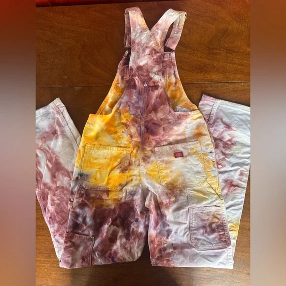 Dickies Custom Dyed Bib Overalls 32x31 Embroidered Women’s Medium Streetwear - Picture 6 of 9